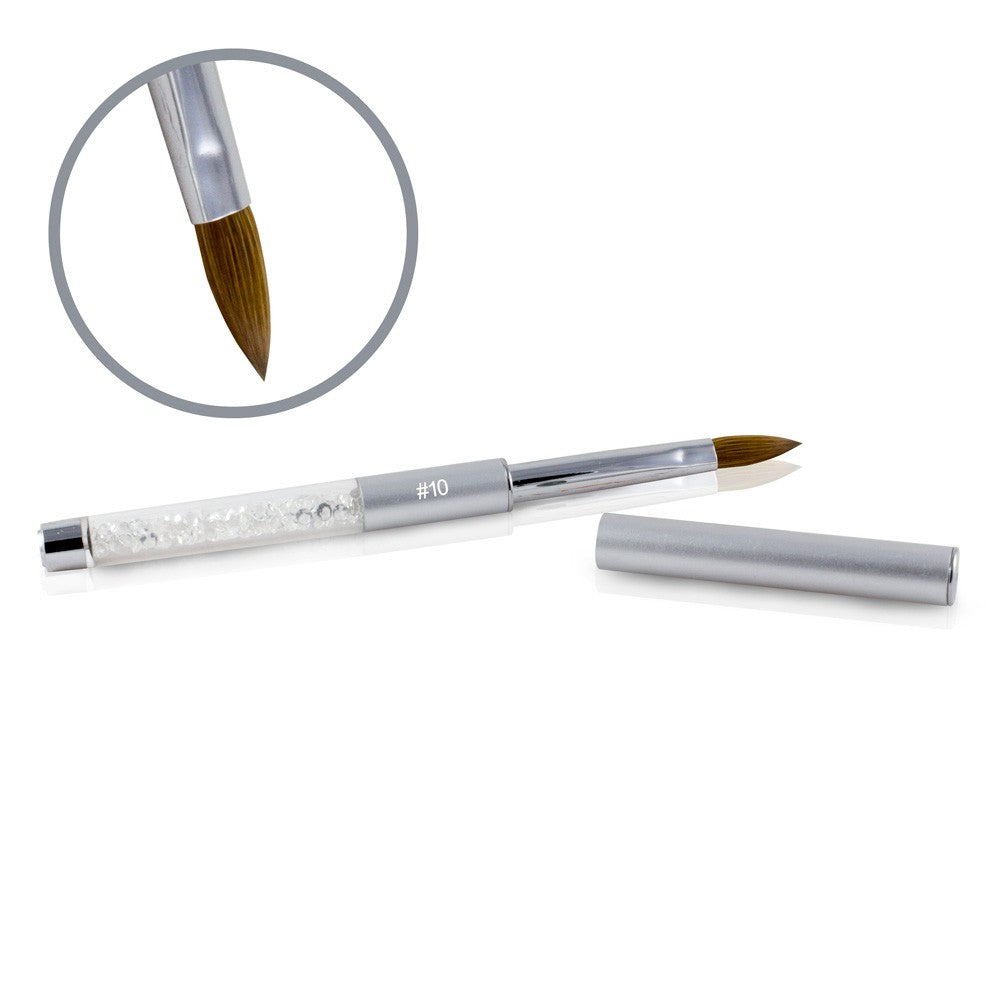 Kolinsky Silver Glamour Builder Brush - Flat-peaked - #10