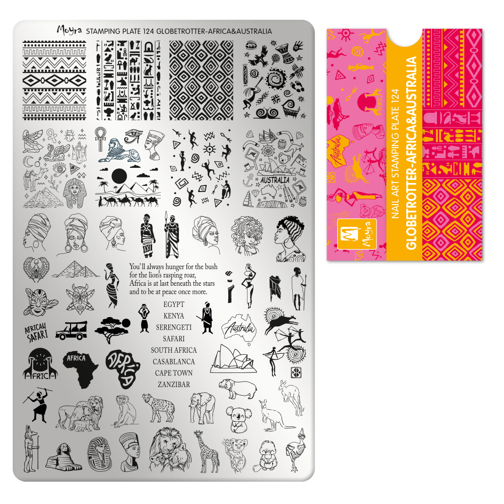 Moyra Stamping Plate - 124 - Globetrotter - Africa&Australia