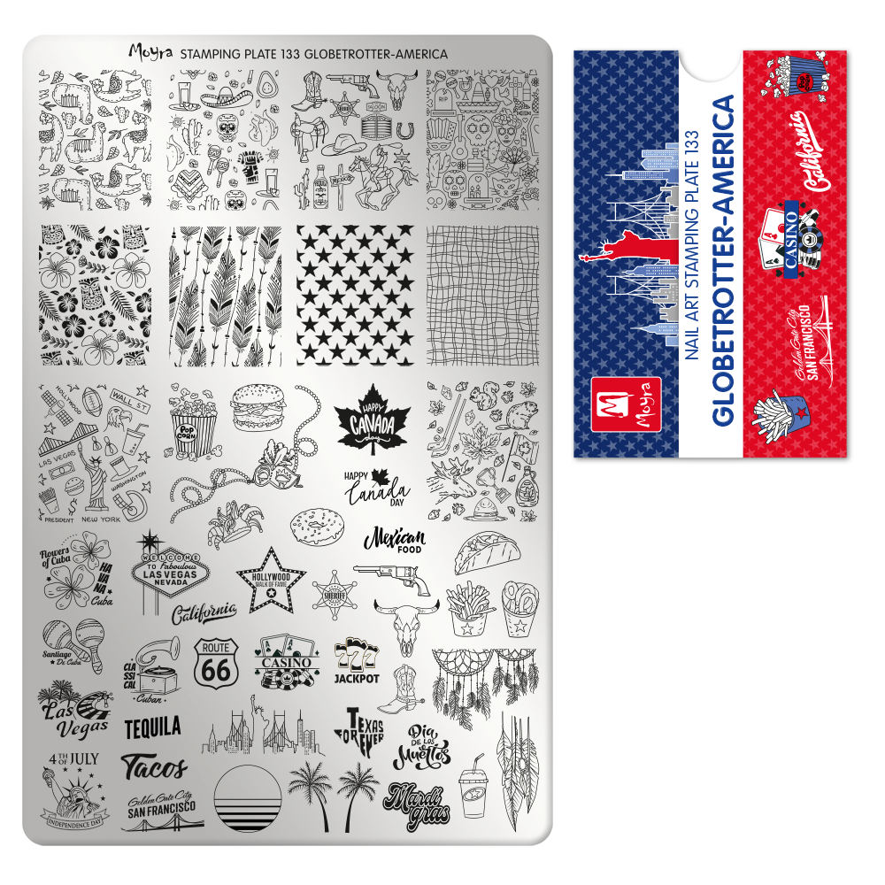 Moyra Stamping plate - 133 - Globetrotter-America