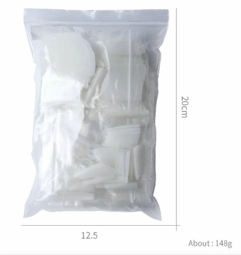 Almond Shape Half Cover Tip in White