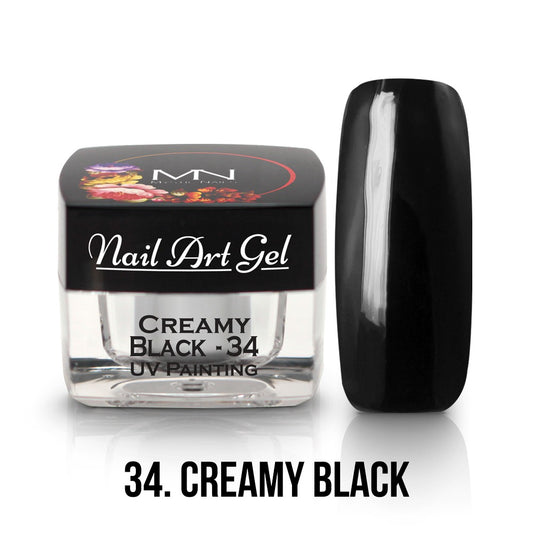 Mystic Nails - Nail Art Gel - 34 - Creamy Black (HEMA-free)