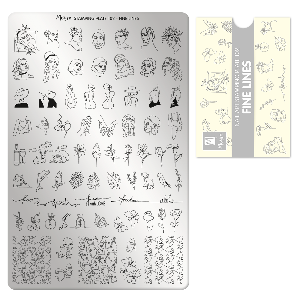 Moyra Stamping Plate - 102 - Fine lines