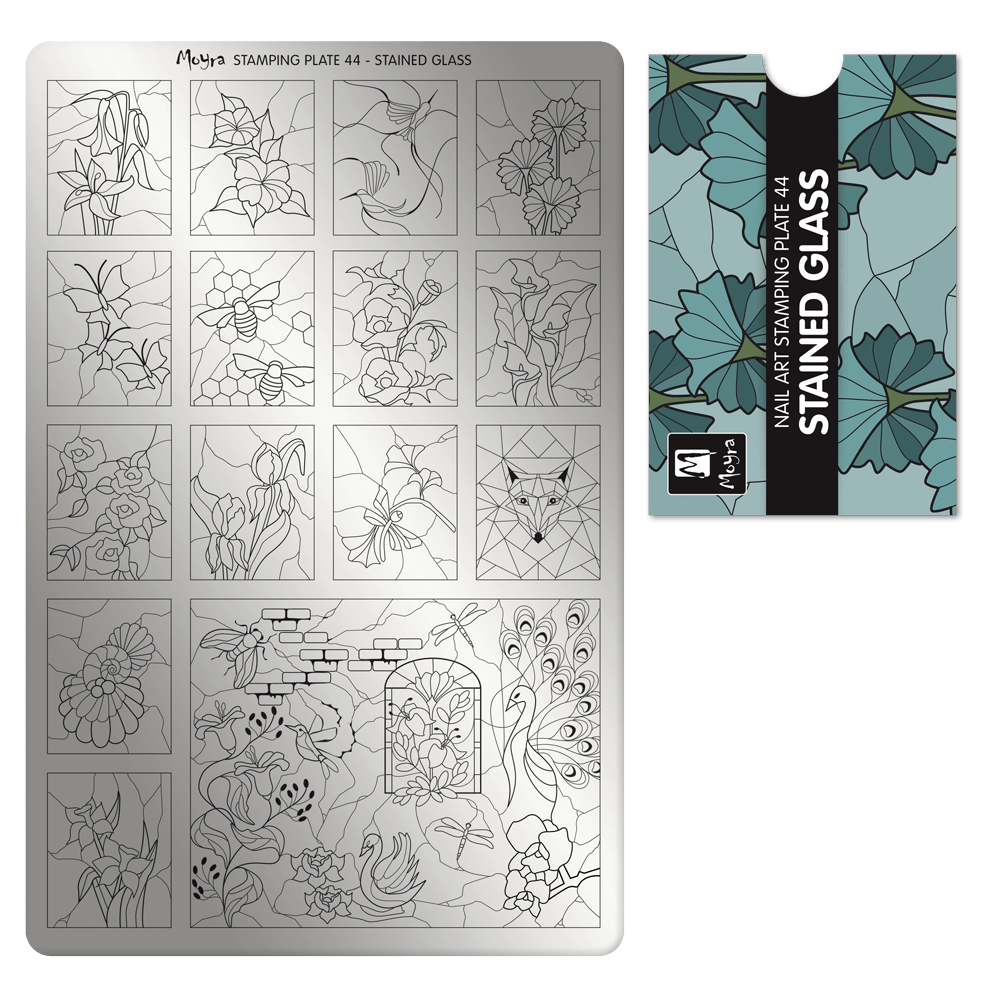 Moyra Stamping Plate - 44 - Stained glass