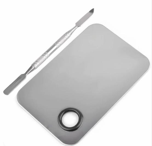 Metal Mixing Palette with Spatula 7.5cmx11.5cm