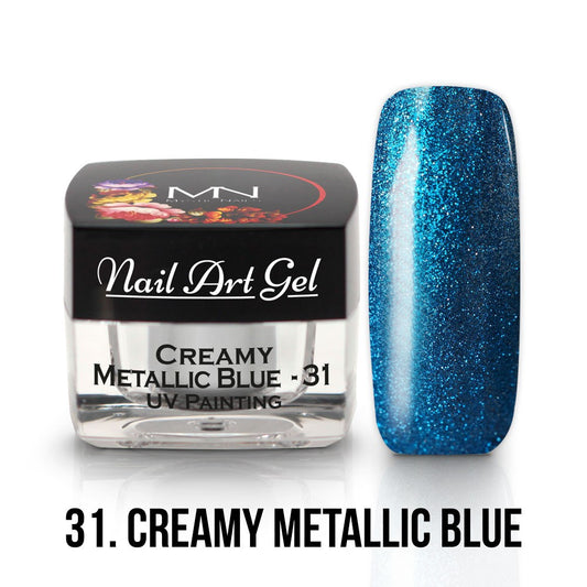 Mystic Nails - Nail Art Gel - 031 - Creamy Metallic Blue (HEMA-free)