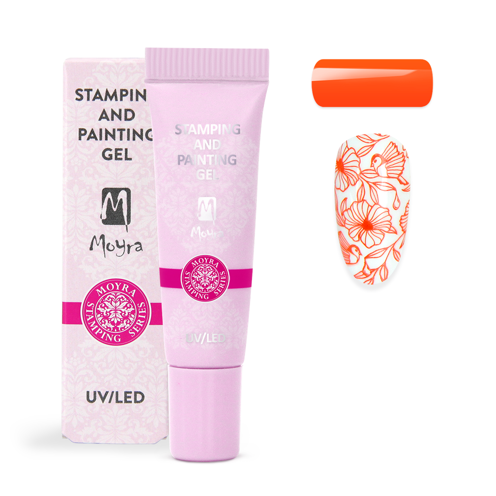 Moyra Stamping and painting gel - No.11 Vivid orange