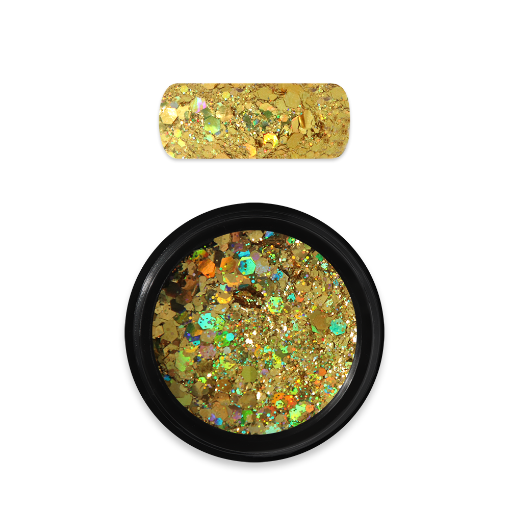 Moyra - Holo glitter mix - 07 - Dark gold