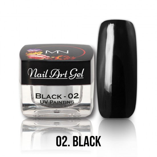 Mystic Nails - Nail Art Gel - 002 - Black (HEMA-free)