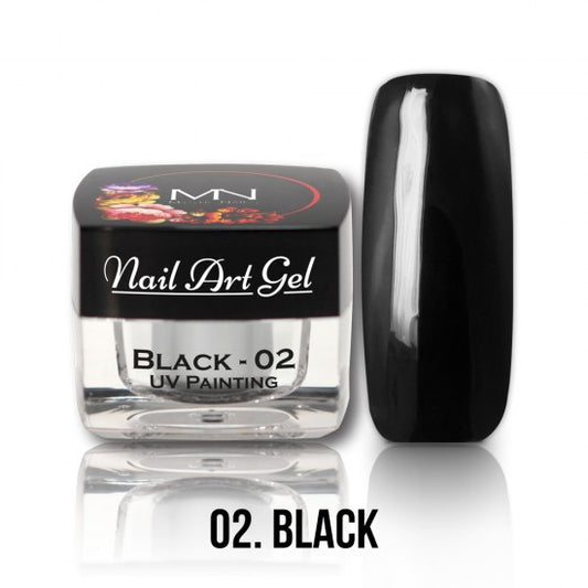 Mystic Nails - Nail Art Gel - 002 - Black (HEMA-free)