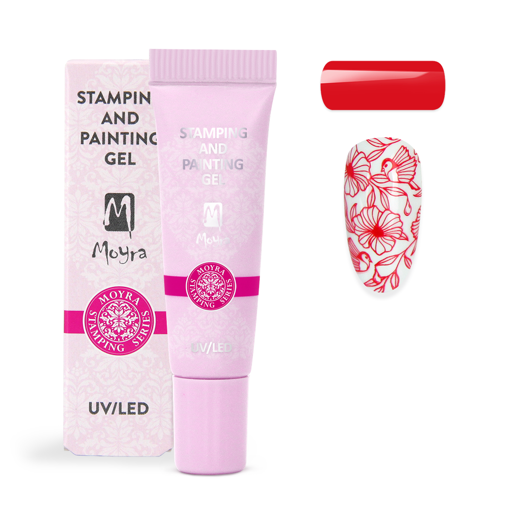 Moyra Stamping and painting gel - No.04 Red
