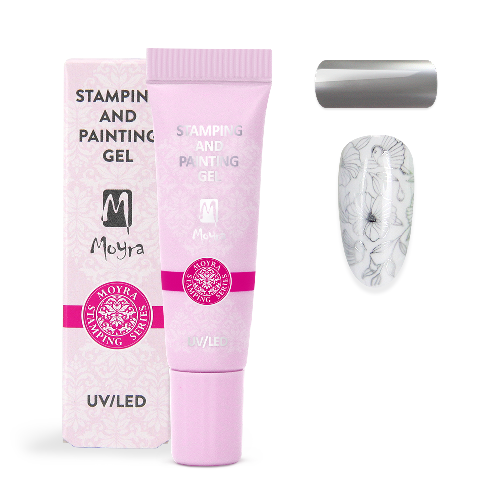 Moyra Stamping and painting gel - No.08 Chrome Silver