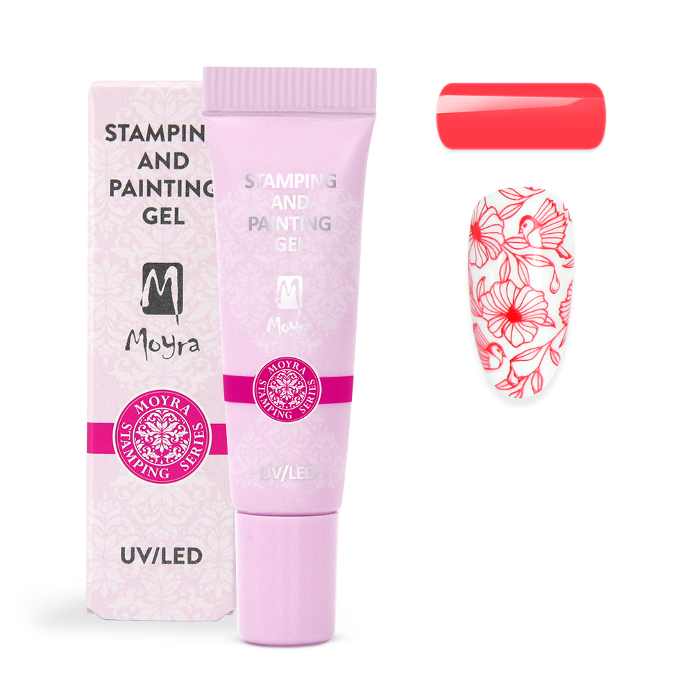Moyra Stamping and painting gel - No.12 Vivid red