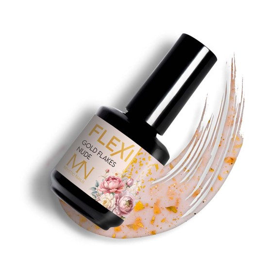 Mystic Nails - Flexi Gold Flakes Nude - 12 ml (HEMA-FREE)