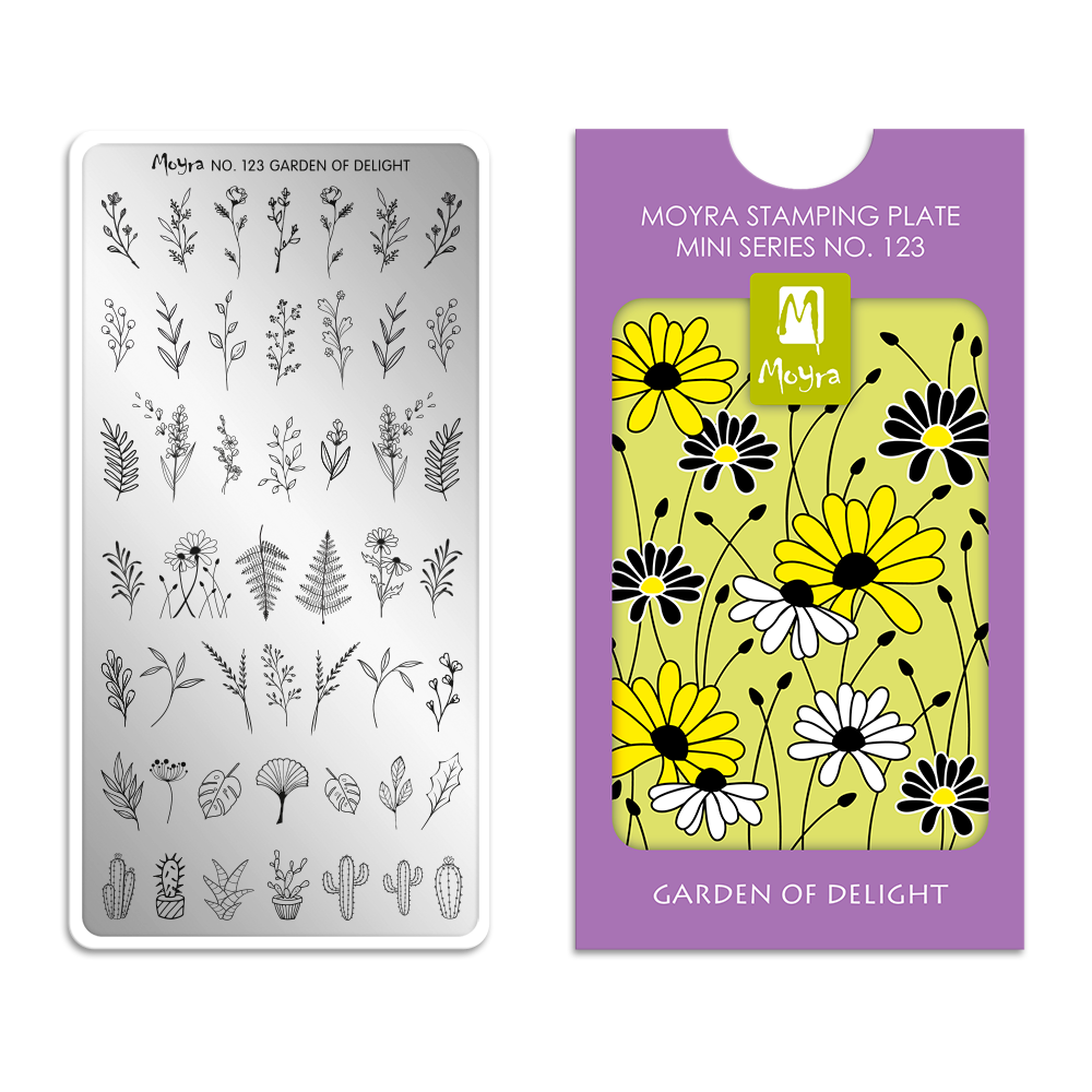 Moyra Mini Stamping Plate - 123 - Garden of delight
