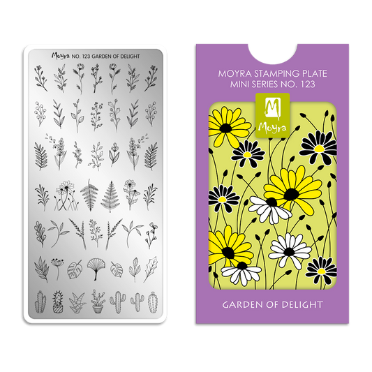 Moyra Mini Stamping Plate - 123 - Garden of delight
