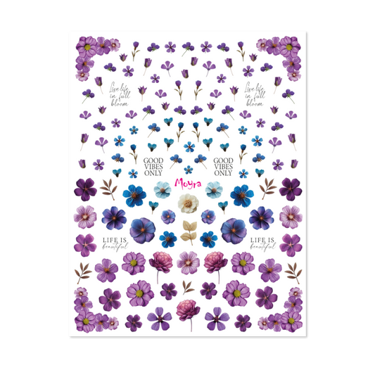 Moyra Watertransfer sticker selection No. 17 Dried flowers Purple