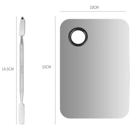 Metal Mixing Plate with Spatula