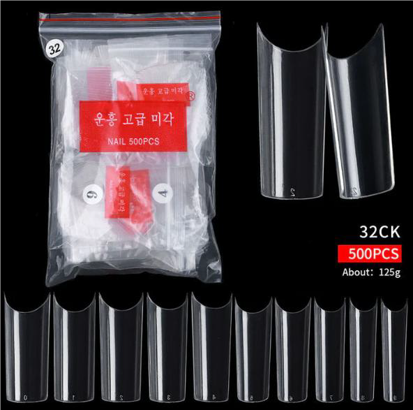 Clear Square Half Tip - Long 32CK