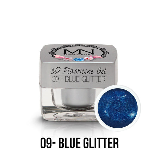 Mystic Nails - 3D Plasticine Gel - 009 - Blue Glitter