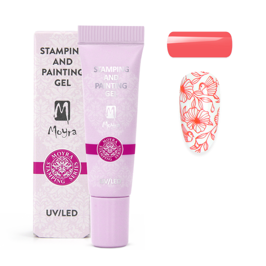 Moyra Stamping and painting gel - No.16 Vivid Coral