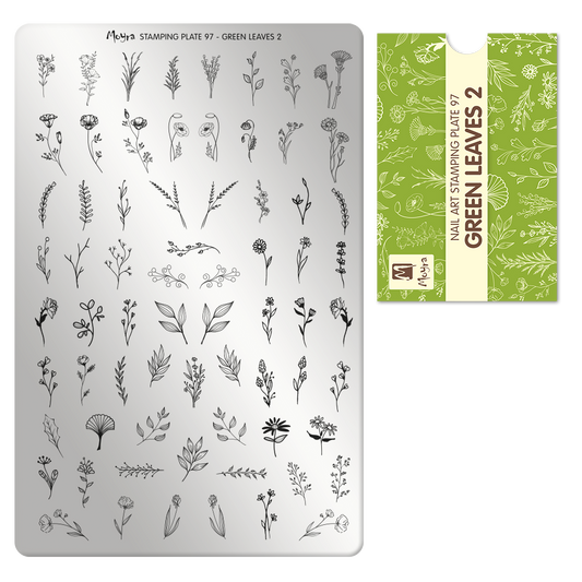 Moyra Stamping Plate - 97 - Green leaves 2