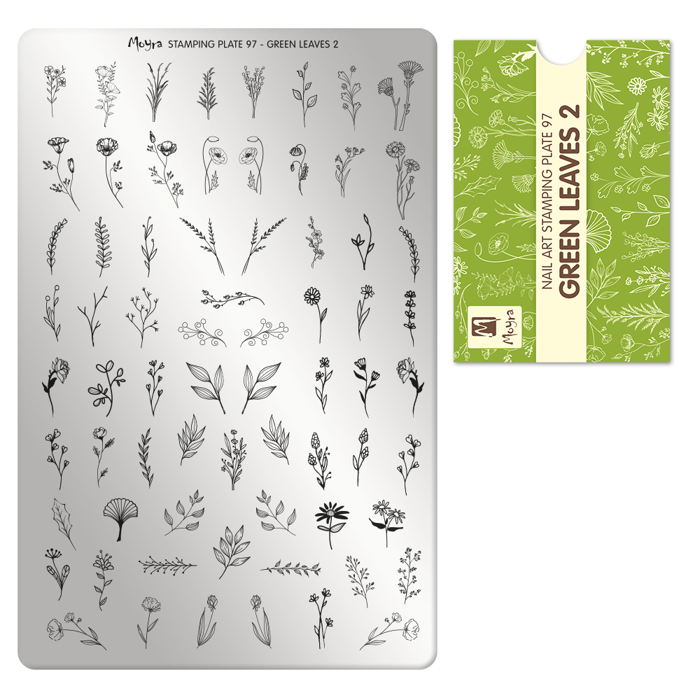 Moyra Stamping Plate - 97 - Green leaves 2