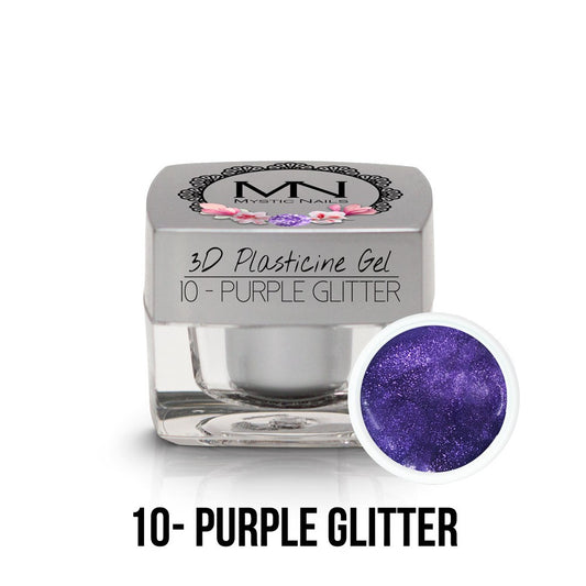 Mystic Nails - 3D Plasticine Gel - 010 - Purple Glitter