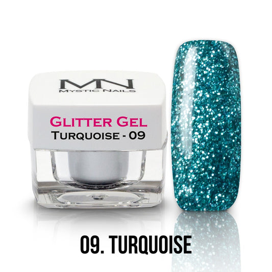 Mystic Nails - Glitter Gel - no.009. - Turquoise