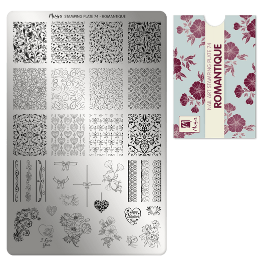 Moyra Stamping Plate - 74 - Romantique