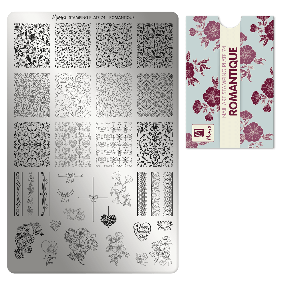 Moyra Stamping Plate - 74 - Romantique