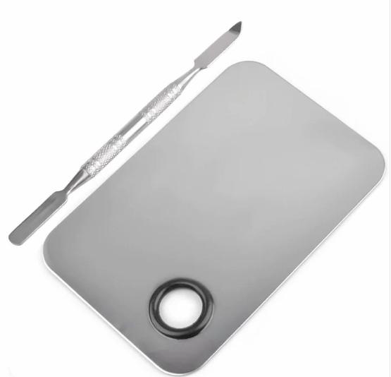 Metal Nail Art Paint Palette with Spatula