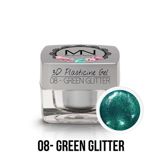 Mystic Nails - 3D Plasticine Gel - 008 - Green Glitter