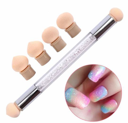 Crystal Jeweled Dual Ended Sponge Brush Tool