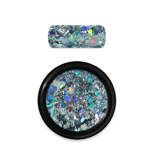 Moyra - Holo glitter mix - 09 - Light blue