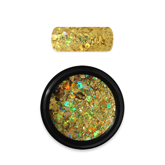 Moyra - Holo glitter mix - 07 - Dark gold