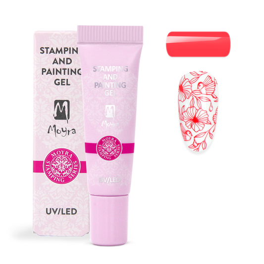 Moyra Stamping and painting gel - No.12 Vivid red